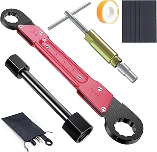 10 PCS Plumbing Tools Kit, Angle Stop Wrench Kit with 1/2-Inch Compression Sleeve Puller & 2-in-1 Wrench, for Professional & DIY Angle Valve Removal/Installation, Includes Sandpaper, Tape