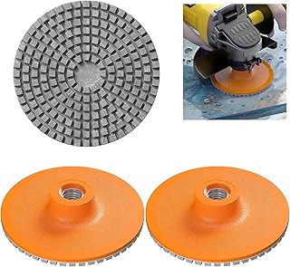 BURMONG 4" Diamond Polishing Pads for Angle Grinder, 5/8"-11 UNC Wet/Dry Stone & Concrete Polishing Discs for Granite, Marble, Tile, Quartz, Ceramic(3-Pack)