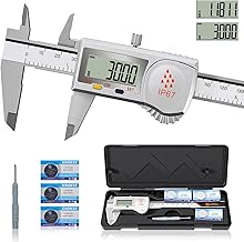 HARDELL Digital Caliper, IP67 Industry Calipers with Battery Display, ABS, Auto-Off, Inch/MM Conversion, Stainless Steel Caliper Measuring Tool for Water/Coolant/Dust Protection