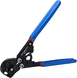 PEX Crimping Tool Kit, Ratchet PEX Cinch Tool with Cutter for 3/8 to 1 Stainless Steel Clamp Rings for DIY & Professional Plumbing (2098S)