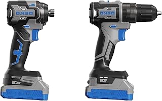 Power Tool Combo Kit: DEKOPRO 20V Cordless Drill and Impact Driver with 2 Batteries, Charger and Bag-Blue