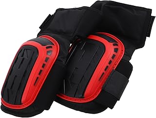 Alipis Heavy Duty Anti-Slip Knee Pads for Men and Women Extended Red Protective Work Knee Pads for Construction Carpentry Gardening Flooring Sturdy Gel Cushioning