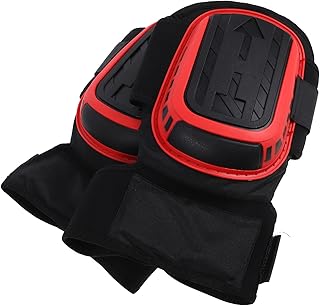 SAFIGLE Heavy Duty Gel Knee Pads with Non-Slip Adjustable Straps for Construction, Flooring Installers, and Gardening Work – Red Extended Length Foam Padding Guards for Men and Women
