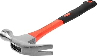 Multi-Purpose Fiberglass Claw Hammer 0.5Kg Non-Slip Handle Carpenter Repairing Framing Hammer for Woodworking and Universal Fixing Tasks