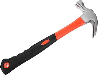 Professional Fiberglass Claw Hammer 0.5Kg Non-Slip Handle Carpenter Nailing Hammer for Home Repair and Woodworking with Nail Holder 48pcs