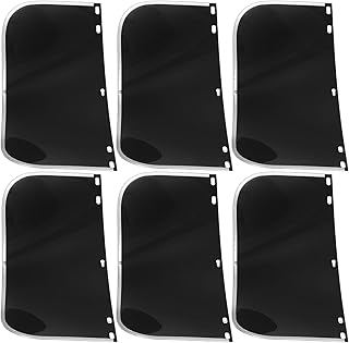 6pcs Welding Face Mask Replacement Lens Set with 1.0mm Aluminum Edge Black Visor, Impact Resistant Grinding and Cutting Protective Shield for Workplace Safety