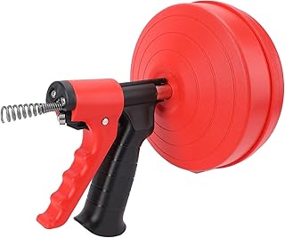 Pissente Drain Snake Drain Auger Clog Remover 25Ft Manual & Drill Operated Cleaner with 65 Manganese Steel Spring for Bathroom Kitchen (7.5m Spring)