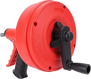 Pissente Drain Snake Drain Auger Clog Remover 25Ft Manual & Drill Operated Cleaner with 65 Manganese Steel Spring for Bathroom Kitchen (5m Spring)