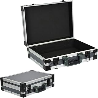 Lockable Aluminium Case Tool Box,Flight Case Tool Box Portable Aluminum Storage Case,Metal Toolbox for Electrician,Technician and Engineer,