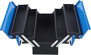 Tool Box Organizer Storage Case Large Space Portable Hardware Toolbox with 5 Tray Design Durable Iron Material for Workshop Garage Repair Shop