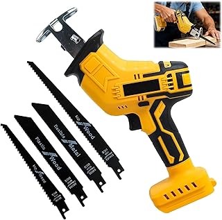 Cordless Reciprocating Saw Compatible with 20V MAX Battery, Mini Power Recipro Saw, 0-3500 SPM Variable Speed, Quick Easy Blade Change, 4 Blades Kit for Wood Metal PVC Cutting(NO Battery)