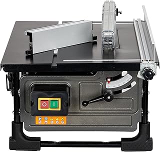 Table Saw for Jobsite, 8 in 6.7-Amp Copper Motor, Cutting Speed Up to 3576RPM, 24 T Blade, Compact Portable Table Saw Kit With Sliding Miter Gauge, Diy and Woodworking, Grey