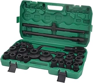 Car Repair Tool Set, 26-Piece Metric Impact Socket Sets 6 Point Includes Ratchet Wrench and Storage Case Household