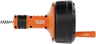 Klein Tools 53016 25-Foot Auto-Feed Drain Auger, Drum Auger, Snake Plumbing Tool, Drain Snake, Cleaner Tool, Tri-Roller System, Power Drill Compatible