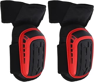 Ciieeo Work Knee Pads for Men and Women Construction with Non-slip Straps Thick Foam Gel Pads Extended Red for Flooring Gardening and Roofing Tasks