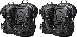 TICONN Gel Knee Pads for Work, Professional Heavy Duty Work Knee Pads for Men with Soft Foam and Gel Cushion for Men Construction, Garden, Flooring (Black) (Pack of 2)