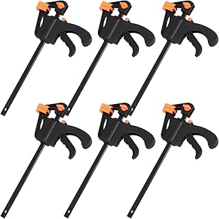 POPETPOP 6pcs Mini Woodworking Bar Clamps F-type Quick-release Wood Clamps for Gluing and Precision Crafting High Clamping Force, 4-inch Heavy-duty Hand Tool Set for Woodworking Projects