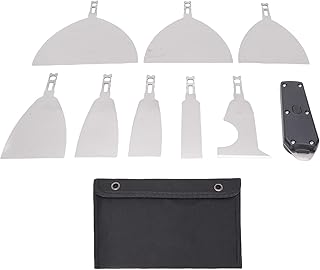 Stainless Steel Putty Scraper Set Multi Tool with 8 Replaceable Blades for Wall Repair Paint Roller Cleaning Drywall Scraping and Professional Construction Work