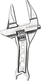 Wrench Adjustable,6-75mm Adjustable Large Opening Short Handle Tool | Drain Pipe Wrench,for Men Home Indoor Kitchen Bathroom Washbasin Pipe Faucet Bicycle Automotive