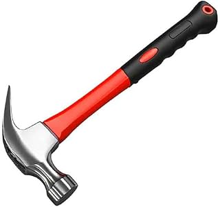 Hammer Set Mini Stubby Claw Hammer Fiberglass General Purpose Claw Hammer,Soft Nonslip Handle & Heat Treated Head,Heavier for Higher Hardness (750g,330mm Length)