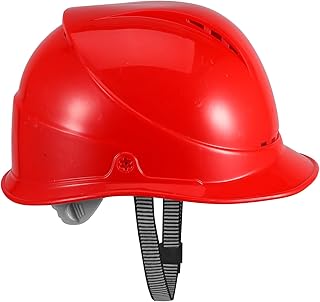 Vented Red Abs Safety Hard Hat for Construction Work with Thickened Shell, Outdoor Work Helmet for Men, Breathable Protective Headgear for Home Improvement and Electric Site Use