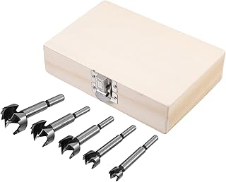 5pcs Forstner Drill Bit Set with Multi-Tooth Design, Round Shank Wood Drill Bits for Hard and Soft Wood, Quick Cutting Woodworking Drilling Tool Kit