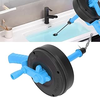 Pssopp Manganese Steel Drain Snake, 25FT High Hardness Plumbing Auger for Pipe Unclogging in Toilets, Kitchens, and Bathtubs (7.5m / 24.6ft)