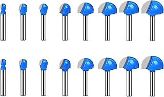 16 Pcs 1/4 Inch Shank Router Bit Set, Cove Box Bit, 2 Pcs Round Nose Core Box, Solid Carbide For Woodworking, Rabbets, Grooves, Edges