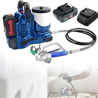 Cordless Airless Paint Sprayer,500w Electric Backpack Spray Gun with 21v/5a Lithium Battery,6 Adjustable Speeds & 1.2l Hopper,Lightweight (2.8kg) for Walls,Furniture,Metal,Wood 2battery