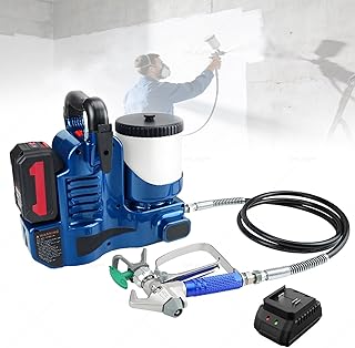 21v Airless Paint Sprayer,Cordless Backpack Sprayer with 1.1l/Min Flow,15mpa Max Pressure,6-Speed Control for Latex,Varnish,Water-Based Paint,Ideal for DIY & Professional Painting Projects 1battery