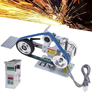 Bench Abrasive Belt Sharpener Set,550W Belt Sander Polisher Sharpener Grinder,Desktop Belt Sander Vertical Horizontal Belt Polisher w/Brushless Motor