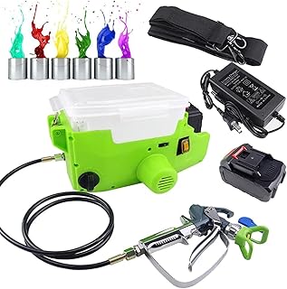 Airless Paint Sprayer, 15Mpa High Voltage Paint Sprayer for Furniture, 500w Portable Cordless Paint Sprayer, with 1.7l Airless Paint Sprayer Machine (Green 1Battery)