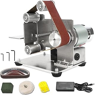 Electric Belt Sander,Belt Grinder Machine Kit w/96W Power Supply,for Woodworking Resin Table Grinder Bench Top Polishing Grinding Tool (25 Type)