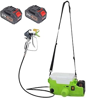 Backpack Airless Paint Sprayer, 15MPa High Pressure Cordless Portable Wall Paint Sprayer with 1.5m Hose, 1.1L/min Wall Spray Gun, 500W (2Battery)