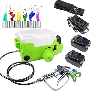 Backpack Airless Paint Sprayer, 15Mpa High Voltage Rechargeable Portable Paint Sprayer, with 1.5m Hose, 6 Gear Speed Adjustable, and Shoulder Strap (2Battery)