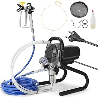 High Pressure Airless Sprayer 750W Electric Paint Spraying Machine with 10m Hose, 6000PSI Wall Paint Sprayer with Pressure Gauge,1.2L/min Paint Spray Gun (Black)