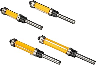 Flush Trim Router Bit Set, Carbide Material, Anti Kickback, 1/4 Inch Shank, 4 Pcs for Wood and Laminates