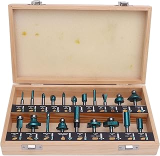 WALFRONT Router Bits Set of 20, Carbide Tungsten Woodwork Tools, Versatile for Trim, Cabinets, and Shelves (1/2 Inch Shank)