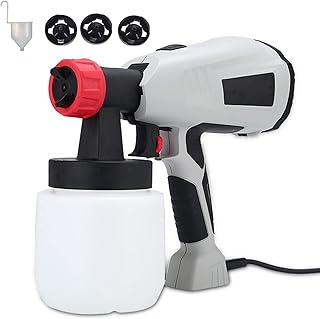Power Paint Sprayer, 800Ml Container Electric Spray Paint Gun, Easy to Spray and Clean, 3 Nozzles, 3 Patterns and Filter