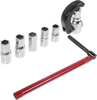 Zerodeko Adjustable Plumbing Wrench Set for Tight Spaces, Multi-purpose Small Basin and Faucet Wrench, Red Hand Tool Kit for Bathroom Sink Repair and Installation