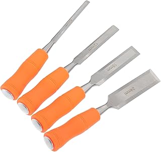 4pcs Wood Chisel Set for Woodworking DIY Crafting 6mm 12mm 18mm 24mm Carving Tools with Comfortable Grip Wood Sculpting