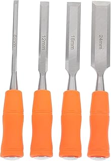 Operitacx 4pcs Multi-function Wood Craft Chisels Hand Carving Chisel Set 6mm 12mm 18mm 24mm for DIY Woodworking and Household Engraving