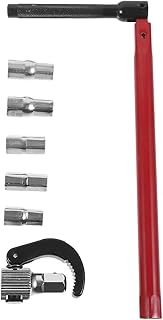 Multipurpose Faucet Repair Spanner and Adjustable Basin Wrench Set for Bathroom Plumbing Installation and Faucet Removal in Tight Spaces, Red Handle