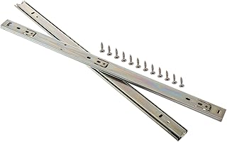 27-inch Heavy Duty Ball Bearing Drawer Slides Zinc-Plated Steel, 2-Section Keyboard Tray Runner for Industrial Tool Cabinets and Furniture Rails