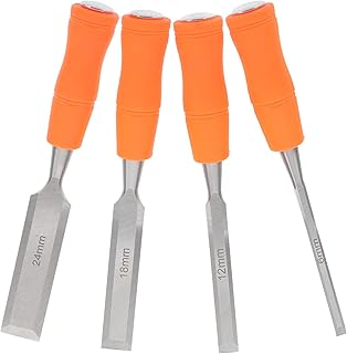 4pcs Wood Carving Chisel Set for DIY Engraving with Comfortable Grip, Multi-size (6mm, 12mm, 18mm, 24mm) Woodcraft Tools for Sculpting and Woodworking Projects