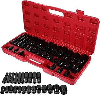 Operitacx Impact Socket Set with Hex Bit Sockets, 35pcs Carbon Steel Electric Screwdriver Accessories Kit, Sturdy Storage Case for Power Tool Repairs and Assembly