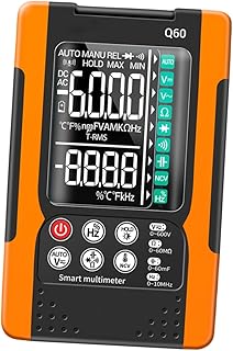 Healifty Q60 Digital Multimeter with True Effective Value, Non-Contact Voltage Detection, Auto-ranging, Data Hold, Backlight Display, Continuity Buzzer, Diode Test, and Built-in Flashlight