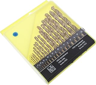 19pcs Cobalt High-Speed Steel Twisted Drill Bits Set, Titanium Coated Impact-Resistant Jobber Drill Bits Kit for Metal and Wood Drilling in Power Tools