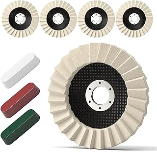 Wheel Polishing Kit Wool Polishing Wheel & Compound Kit Aluminum Buffing Wheels Felt Flap Disc for Angle Grinder for Wood, & Automotive