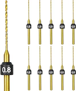 AM ARROWMAX Twist Mini Micro Drill Bits Set, 0.8mm, Size Marked,Titanium Coated High Speed Steel Jewelry Drill Bits, 3/32-Inch Shank, Hole Drilling Tool for DIY, Wood, Bead, Plastic (HSS Set A)